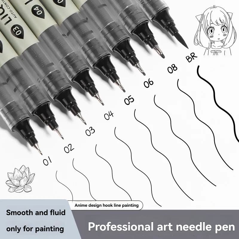 Copic Marker Sketch - Набор из 12 черных ручек-линеров с