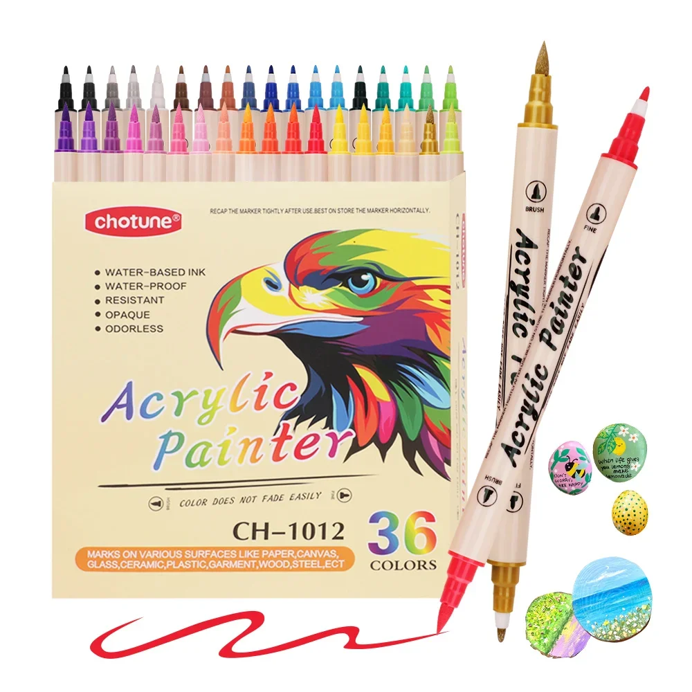 Correction Pen Fine - 12-36 цветов, акриловые маркеры, ручки, кисть
